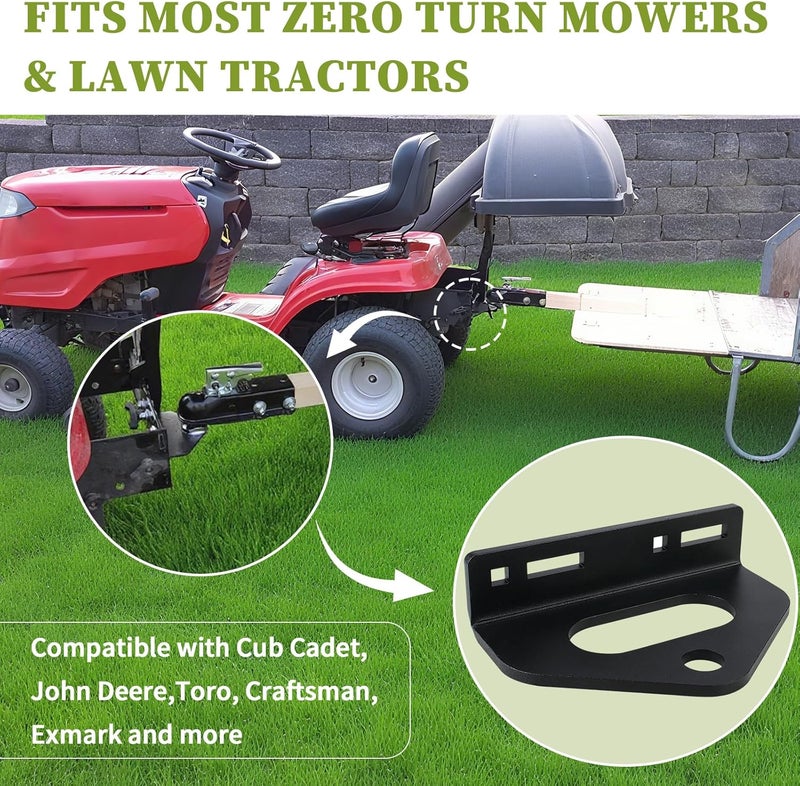 Pulems Zero Turn Lawn Mower Trailer Hitch, Trailer Hitch Fit for Craftsman, John Deere, Cub Cadet, Exmark, Toro etc Lawn Mower, Tractor, Trailers, Golf Cart, ATV - Zero Turn Mower Accessories TowHitch Kit - Image 3